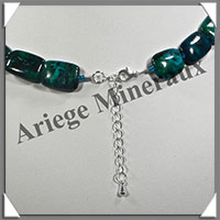 AZURITE CHRYSOCOLLE - Collier Compos - Rectangles 15x10 mm - 46 cm - M002