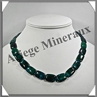 AZURITE CHRYSOCOLLE - Collier Compos - Rectangles 15x10 mm - 46 cm - M003