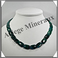 AZURITE CHRYSOCOLLE - Collier Compos - Rectangles 15x10 mm - 46 cm - M005