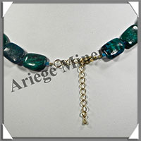 AZURITE CHRYSOCOLLE - Collier Compos - Rectangles 15x10 mm - 46 cm - M006