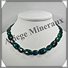 AZURITE CHRYSOCOLLE - Collier Compos - Rectangles et Ovales 15x10 mm en altern - 45 cm - M001 Afrique du Sud