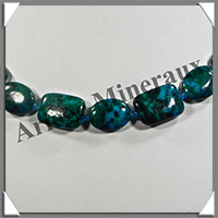 AZURITE CHRYSOCOLLE - Collier Compos - Rectangles et Ovales 15x10 mm en altern - 45 cm - M001