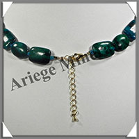 AZURITE CHRYSOCOLLE - Collier Compos - Rectangles et Ovales 15x10 mm en altern - 45 cm - M001