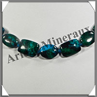 AZURITE CHRYSOCOLLE - Collier Compos - Rectangles et Ovales 15x10 mm en altern - 45 cm - M002