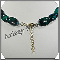 AZURITE CHRYSOCOLLE - Collier Compos - Rectangles et Ovales 15x10 mm en altern - 45 cm - M002