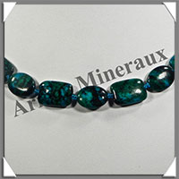 AZURITE CHRYSOCOLLE - Collier Compos - Rectangles et Ovales 15x10 mm en altern - 45 cm - M003