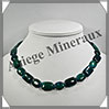 AZURITE CHRYSOCOLLE - Collier Compos - Rectangles et Ovales 15x10 mm en altern - 45 cm - M004 Afrique du Sud