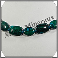 AZURITE CHRYSOCOLLE - Collier Compos - Rectangles et Ovales 15x10 mm en altern - 45 cm - M004