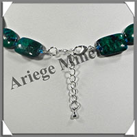 AZURITE CHRYSOCOLLE - Collier Compos - Rectangles et Ovales 15x10 mm en altern - 45 cm - M004