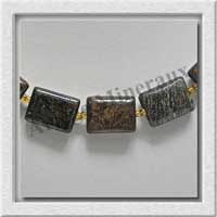 BRONZITE - Collier Compos - Rectangles 16x12 mm - 46 cm - C001