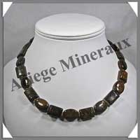 BRONZITE - Collier Compos - Rectangles et Ovales 16x12 mm alterns - 43 cm - C001