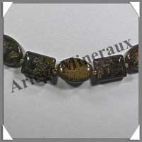 BRONZITE - Collier Compos - Rectangles et Ovales 16x12 mm alterns - 43 cm - C001