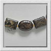 BRONZITE - Collier Compos - Rectangles et Ovales 16x12 mm alterns - 45 cm - C003