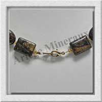 BRONZITE - Collier Compos - Rectangles et Ovales 16x12 mm alterns - 45 cm - C003
