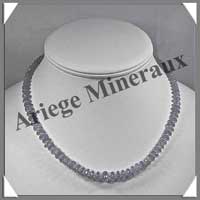 CALCEDONE BLEUE Cristallise - Collier Compos + Bracelet - Soucoupes 7x3 mm - 46 cm - C001