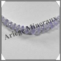 CALCEDONE BLEUE Cristallise - Collier Compos + Bracelet - Soucoupes 7x3 mm - 46 cm - C001