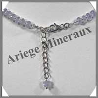 CALCEDONE BLEUE Cristallise - Collier Compos + Bracelet - Soucoupes 7x3 mm - 46 cm - C001