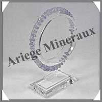 CALCEDONE BLEUE Cristallise - Collier Compos + Bracelet - Soucoupes 7x3 mm - 46 cm - C001