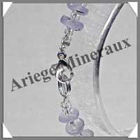 CALCEDONE BLEUE Cristallise - Collier Compos + Bracelet - Soucoupes 7x3 mm - 46 cm - C001