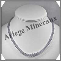 CALCEDONE BLEUE Cristallise - Collier Compos + Bracelet - Soucoupes 7x3 mm - 50 cm - C002