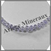 CALCEDONE BLEUE Cristallise - Collier Compos + Bracelet - Soucoupes 7x3 mm - 50 cm - C002