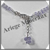 CALCEDONE BLEUE Cristallise - Collier Compos + Bracelet - Soucoupes 7x3 mm - 50 cm - C002