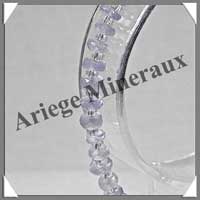 CALCEDONE BLEUE Cristallise - Collier Compos + Bracelet - Soucoupes 7x3 mm - 50 cm - C002