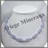 CALCEDONE BLEUE - Collier Compos - Tonnelets 16x11 mm - 46 cm - C003 Namibie