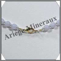 CALCEDONE BLEUE - Collier Compos - Tonnelets 16x11 mm - 46 cm - C004