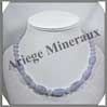 CALCEDONE BLEUE - Collier Compos - Tonnelets 16x11 mm - 46 cm - C005 Namibie
