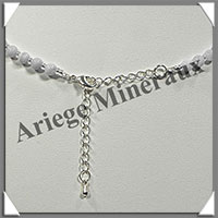 CALCEDONE BLEUE - Collier Compos - 5 Olives Facetes 30x15 mm - 45 cm - M001