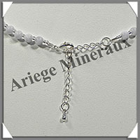 CALCEDONE BLEUE - Collier Compos - 5 Olives Facetes 30x15 mm - 46 cm - M002