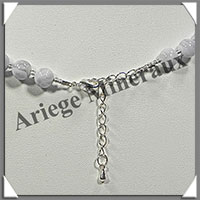 CALCEDONE BLEUE - Collier Compos - 3 Olives Facetes 30x15 mm - 44 cm - M003