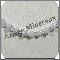 CALCEDONE BLEUE - Collier Perles Facetes 8 mm - 45 cm - M001