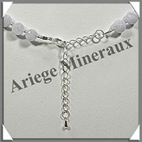 CALCEDONE BLEUE - Collier Perles Facetes 8 mm - 45 cm - M001
