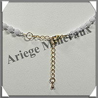 CALCEDONE BLEUE - Collier Compos - 5 Ovales 25x18 mm - 45 cm - M001