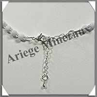 CALCEDONE BLEUE - Collier Compos - 5 Ovales 25x18 mm - 46 cm - M002