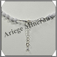 CALCEDONE BLEUE - Collier Compos - 5 Ovales 25x18 mm - 46 cm - M003