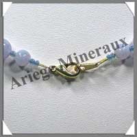 CALCEDONE BLEUE - Collier Perles 6 et 8 mm en altern - 47 cm - C002