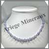 CALCEDONE BLEUE - Collier-Perles 6 et 8 mm en altern - 46 cm - C003 Namibie