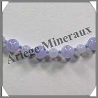 CALCEDONE BLEUE - Collier Perles 6 et 8 mm en altern - 46 cm - C009