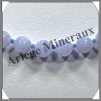 CALCEDONE BLEUE - Collier Perles 8 mm - 50 cm - C004