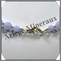 CALCEDONE BLEUE - Collier Perles 8 mm - 50 cm - C004