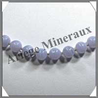 CALCEDONE BLEUE - Collier Perles 8 mm - 45 cm - C010