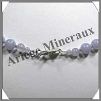 CALCEDONE BLEUE - Collier Perles 8 mm - 45 cm - C010