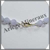 CALCEDONE BLEUE - Collier Perles 8 mm - 46 cm - C012