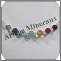 CHAKRAS - Collier 7 Couleurs - Perles 8 et 4 mm - Fermoir Mousqueton Argent