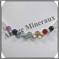 CHAKRAS - Collier 7 Couleurs - Perles 8 et 4 mm - Fermoir Mousqueton Dor