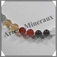 CHAKRAS - Collier 7 Couleurs - Perles 8 mm en Double - Fermoir Mousqueton Argent