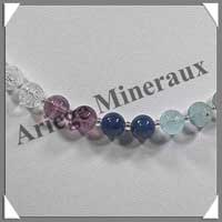 CHAKRAS - Collier 7 Couleurs - Perles 8 mm en Double - Fermoir Mousqueton Dor